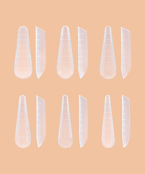 Wiederverwendbare Kunststoffformen für Nagelverlängerungen, Gewölbte Formen Gothic Almond (120 pcs/box)